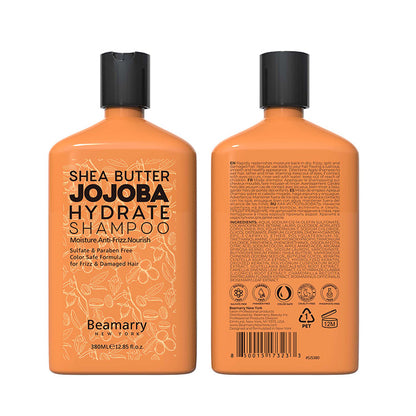 Beamarry New York Shea Butter Jojoba Hydrate Shampoo 380 ml - Nourish Sulfate & Paraben free Color Safe Formula