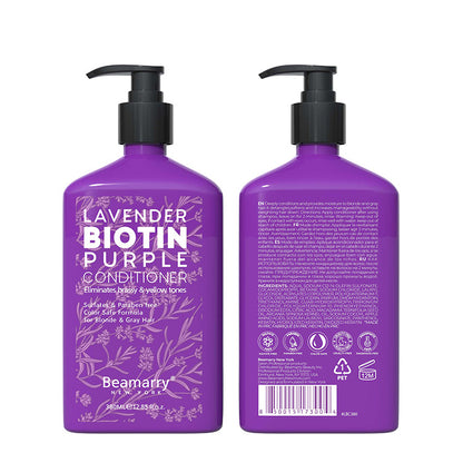 Beamarry New York Lavender Biotin Purple Conditioner 380 ml - Sulfates & Paraben free Color Safe Formula