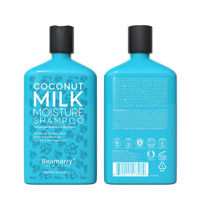 Beamarry New York Coconut Milk Moisture Shampoo  380ml- Phosphate Free, Sulfate Free, Paraben Free and Color Safe