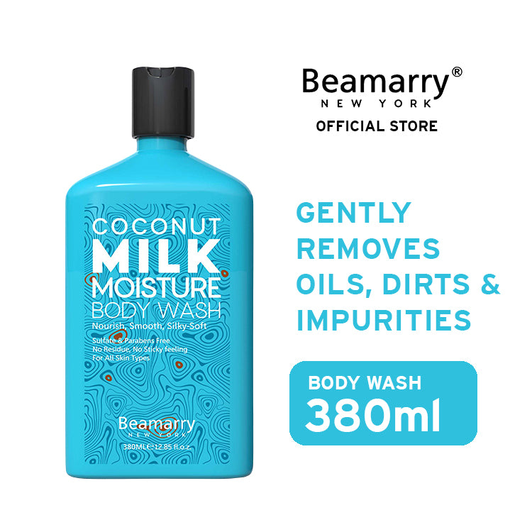 Beamarry New York Coconut Milk Moisture Body Wash 380ML - Phosphate Free, Sulfate Free, Paraben Free and Color Safe