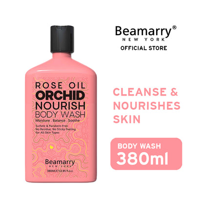 Beamarry New York Rose Oil Orchid Nourish Body Wash 380ML - Phosphate Free, Sulfate Free, Paraben Free and Color Safe