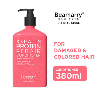 Beamarry New York Keratin Protein Repair Conditioner 380ml- Phosphate Free, Sulfate Free, Paraben Free and Color Safe